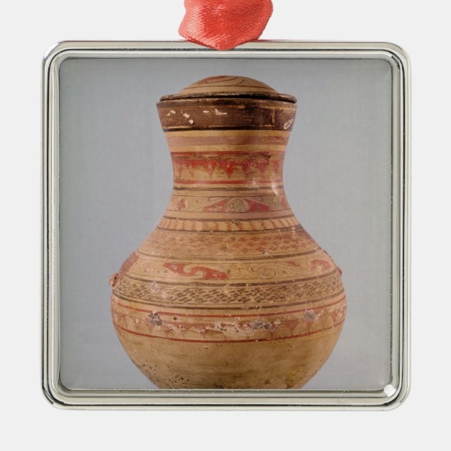 Ornamento De Metal Vaso de Hu com tampa (Frente)