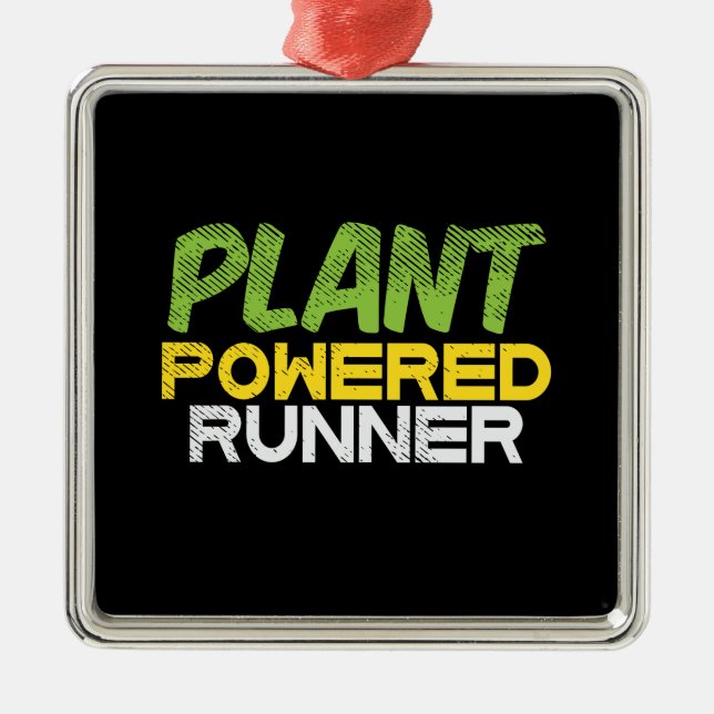 Ornamento De Metal Vegan - Runner Powered (Frente)