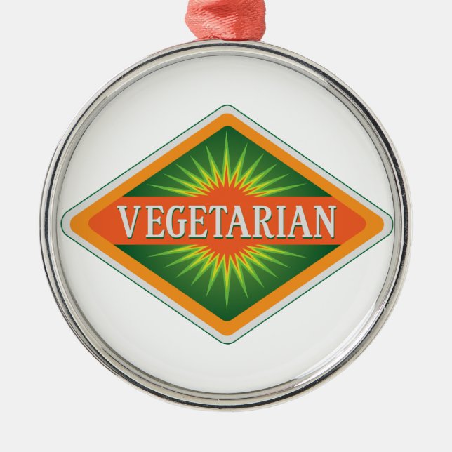 Ornamento De Metal Vegetariano (Frente)