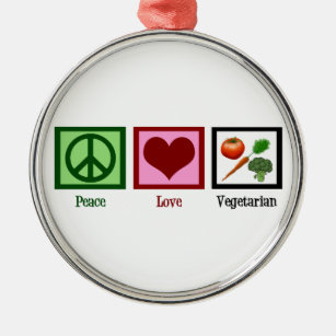 Ornamento De Metal Vegetariano do amor da paz