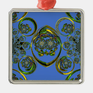Ornamento De Metal Veja minhas curvas azuis
