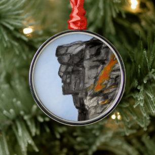 Ornamento De Metal Velho Homem da Montanha em Queda