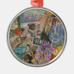 Ornamento De Metal Veneza Itália Viagem Vintage Arte Colorida Bonito