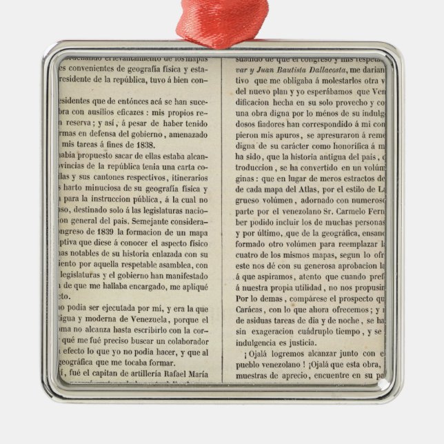 Ornamento De Metal Venezuela (Frente)