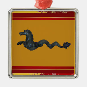 Ornamento De Metal Ventian Murano Glass Horse Ornament