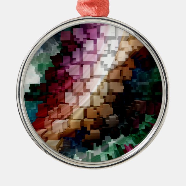 Ornamento De Metal Vento Escuro Cubo Centrado (Frente)