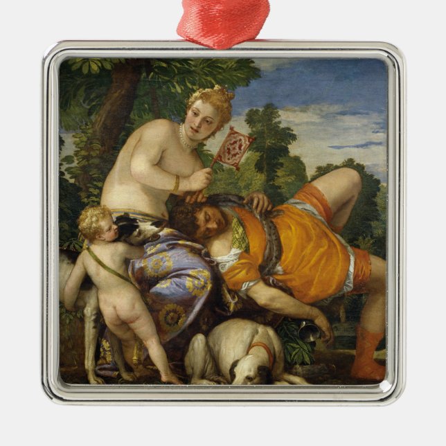 Ornamento De Metal Vênus e Adonis (por Paolo Veronese) (Frente)