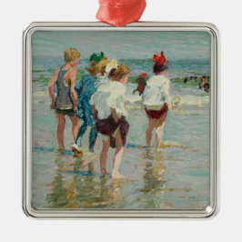 Ornamento De Metal Verão em Brighton Beach (por E.H. Potthast)