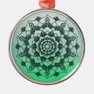 Ornamento De Metal Verde limão Mandala Abstrato Belo Natal