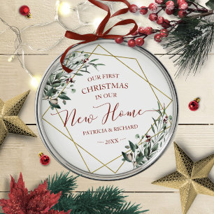 Ornamento De Metal Verde nosso primeiro Natal em nossa nova casa