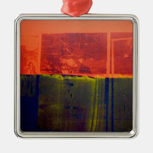 Ornamento De Metal Vermelho e azul (Frente)