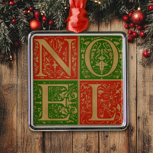 Ornamento De Metal Vermelho e Verde Noel Retroativo
