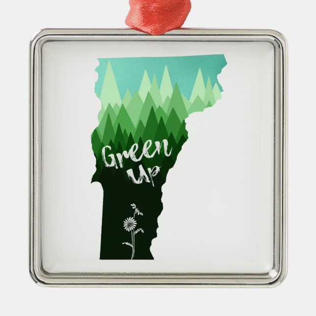 Ornamento De Metal Vermont de Verde (Frente)