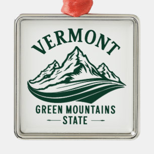 Ornamento De Metal Vermont, Estado das Montanhas Verdes