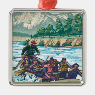 Ornamento De Metal VermontRiver que transporta a cena
