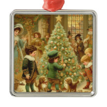 Véspera de Natal Vitoriana Hora de decorar a árvor