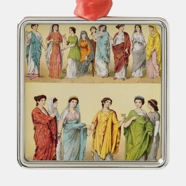 Ornamento De Metal Vestido romano fêmea (Frente)
