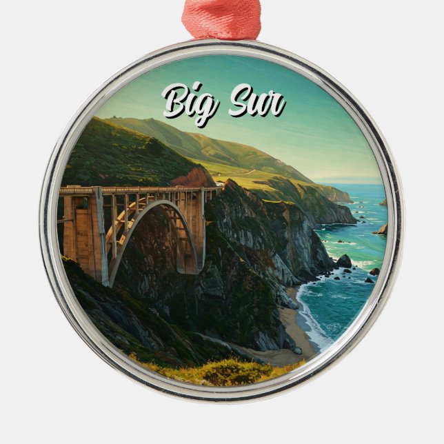 Ornamento De Metal Viagem da ponte Big Sur California Bixby (Frente)