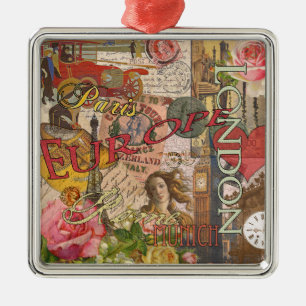 Ornamento De Metal Viagem Europeu Vintage Londres Paris