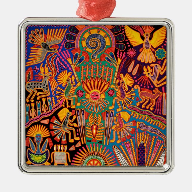 Ornamento De Metal Viagem tribal maia mexicano de Boho da arte de (Frente)