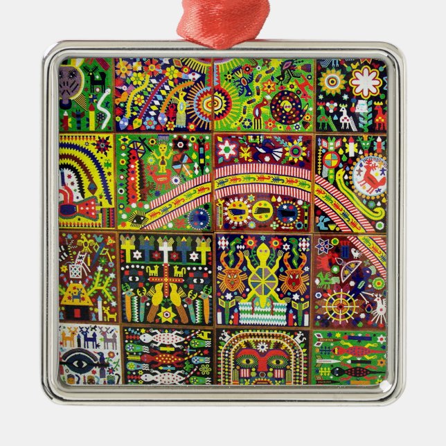 Ornamento De Metal Viagem tribal maia mexicano de Boho da arte de (Frente)