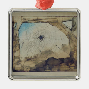 Ornamento De Metal Vianden com uma Web de aranha