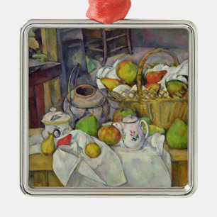 Ornamento De Metal Vida de Paul Cezanne ainda com cesta, 1888-90