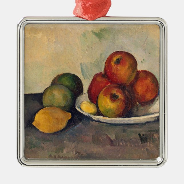 Ornamento De Metal Vida de Paul Cezanne | ainda com maçãs, c.1890 (Frente)