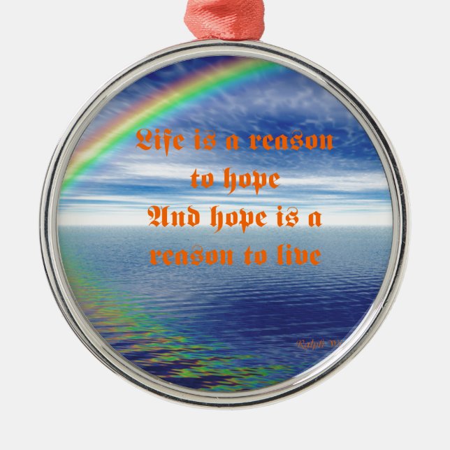 Ornamento De Metal Vida e esperança (Frente)