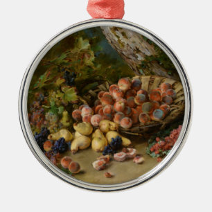 Ornamento De Metal Vida Estática Com Frutas