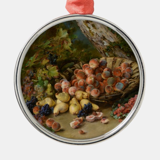 Ornamento De Metal Vida Estática Com Frutas (Frente)