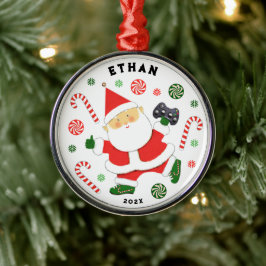 Ornamento De Metal Vídeo Gamer Natal 2024