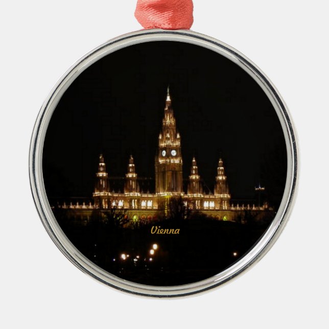 Ornamento De Metal  Viena à noite (Frente)