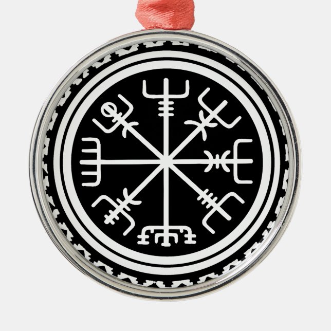 Ornamento De Metal Viking Vegvisir Compass Náutico (Frente)