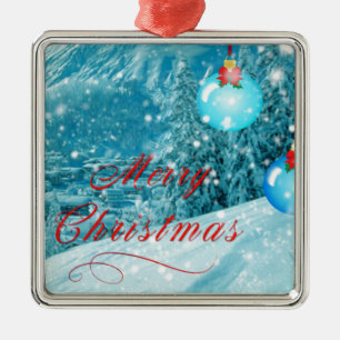 Ornamento De Metal Vila de Natal Snowy Winter