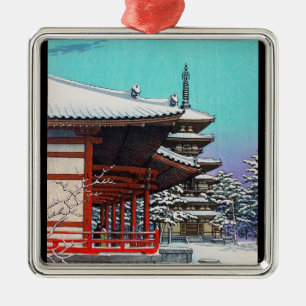 Ornamento De Metal Vila japonesa oriental legal do inverno de Hasui
