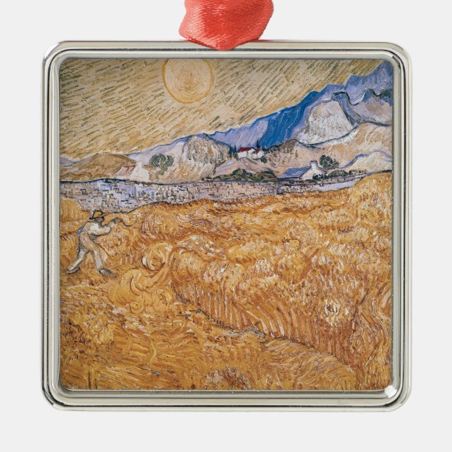 Ornamento De Metal Vincent van Gogh | a ceifeira (Frente)