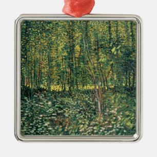 Ornamento De Metal Vincent van Gogh Árvores e Subcrescimento, 1887