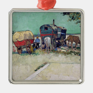 Ornamento De Metal Vincent van Gogh as caravana, acampamento
