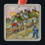 Ornamento De Metal Vincent van Gogh - Casas e Figura<br><div class="desc">Casas e números / Algodão achatado na Reminiscência do Sol do Norte - Vincent van Gogh,  1890</div>