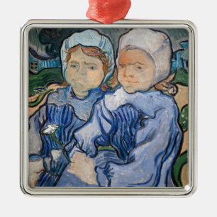 Ornamento De Metal Vincent van Gogh - Duas Meninas Pequenas