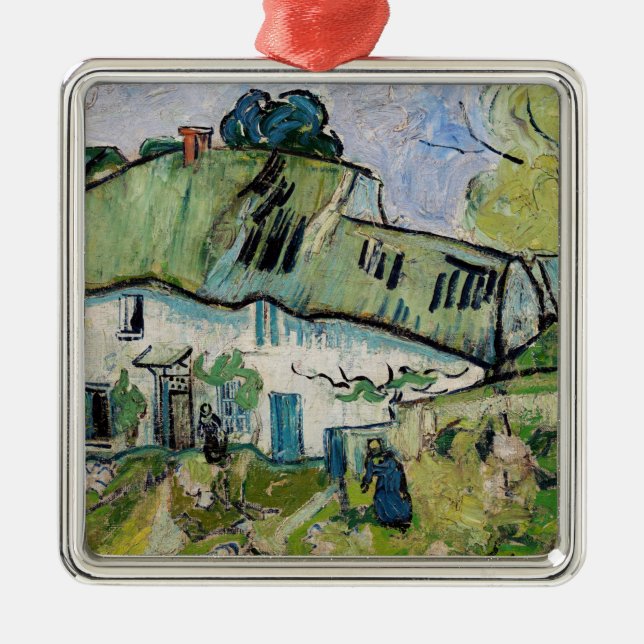 Ornamento De Metal Vincent van Gogh - Farmhouse com Dois Números (Frente)