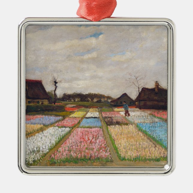 Ornamento De Metal Vincent van Gogh - Flores na Holanda (Frente)