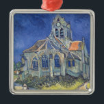 Ornamento De Metal Vincent van Gogh | Igreja de Auvers-sur-Oise<br><div class="desc">A Igreja em Auvers-sur-Oise,  1890 | por Vincent van Gogh | Art Location: Musee d'Orsay,  Paris,  França | Artista neerlandês | Número de Coleção de Imagens: XIR33823</div>