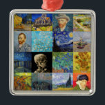 Ornamento De Metal Vincent van Gogh - Masterworks Mosaic Patchwork<br><div class="desc">Vincent van Gogh - Obras-primas,  4x4 Grid</div>
