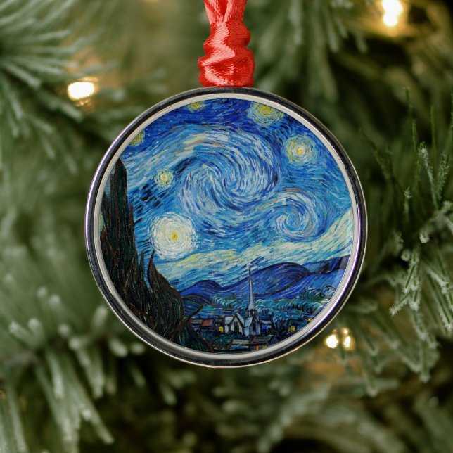 Ornamento De Metal Vincent Van Gogh Na Noite Estrelada (Árvore)