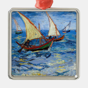 Ornamento De Metal Vincent van Gogh - Paisagem marinha perto de Saint