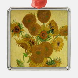 Ornamento De Metal Vincent van Gogh - Vaso com Quinze Girassóis