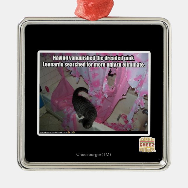 Ornamento De Metal Vingou o temido rosa (Frente)