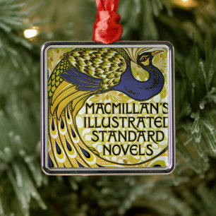 Ornamento De Metal Vintage Art Nouveau, pena de peacock de Macmillan